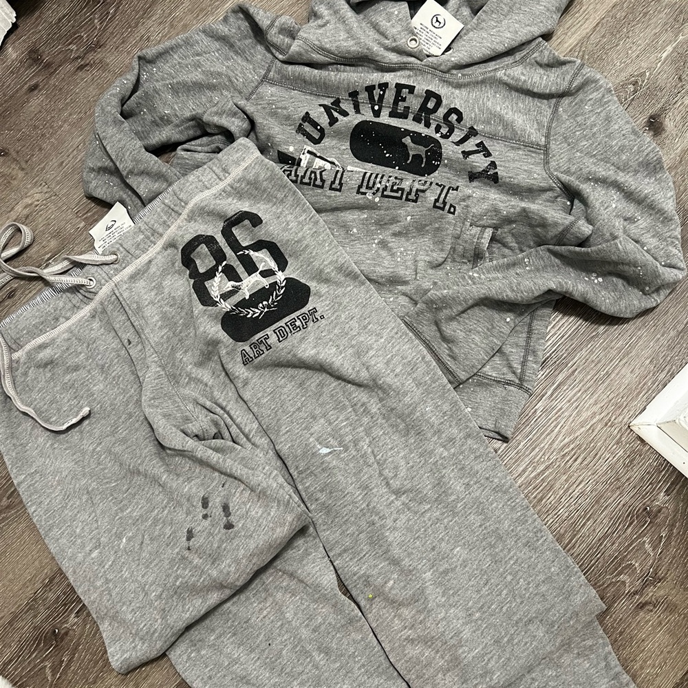 Pink university art dept sweats lounge